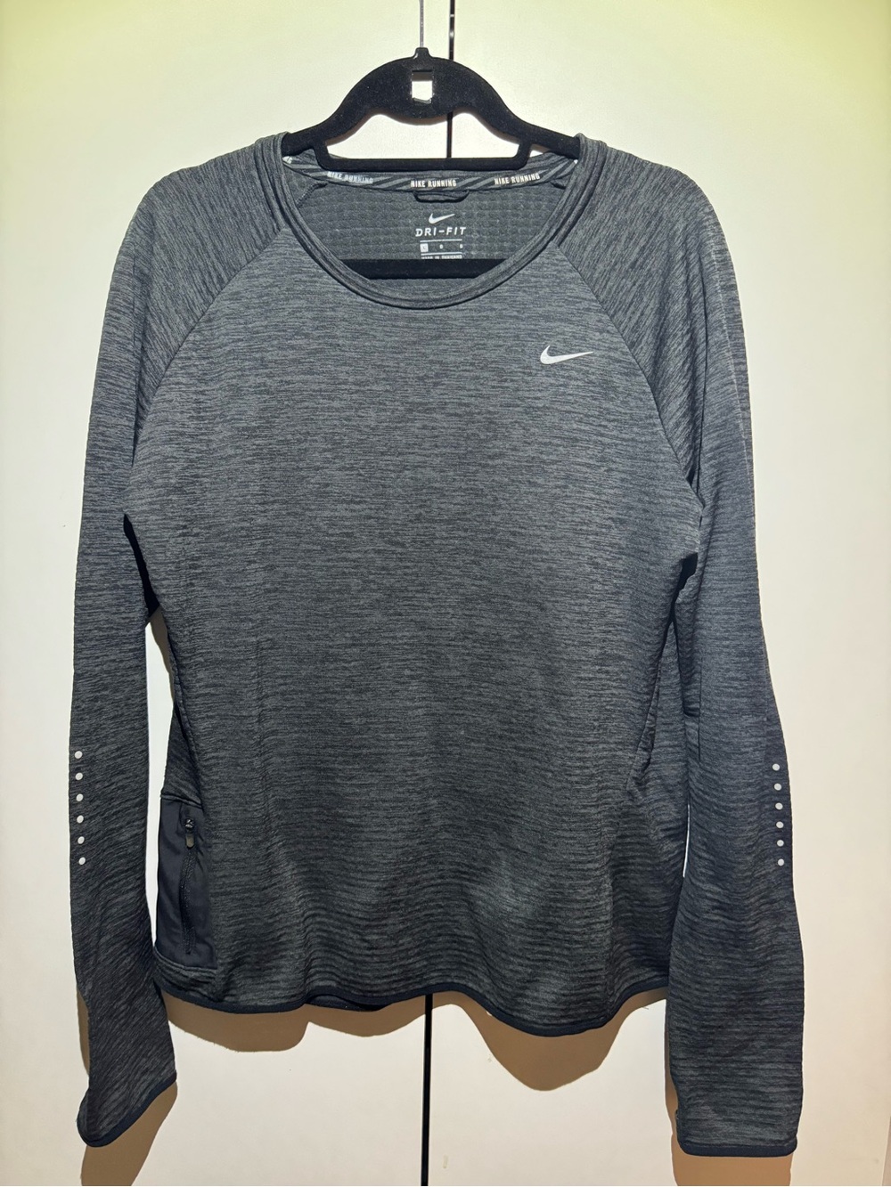 Nike Women's Long Sleeve Dri-FIT Dark Heather Gray Performance Top